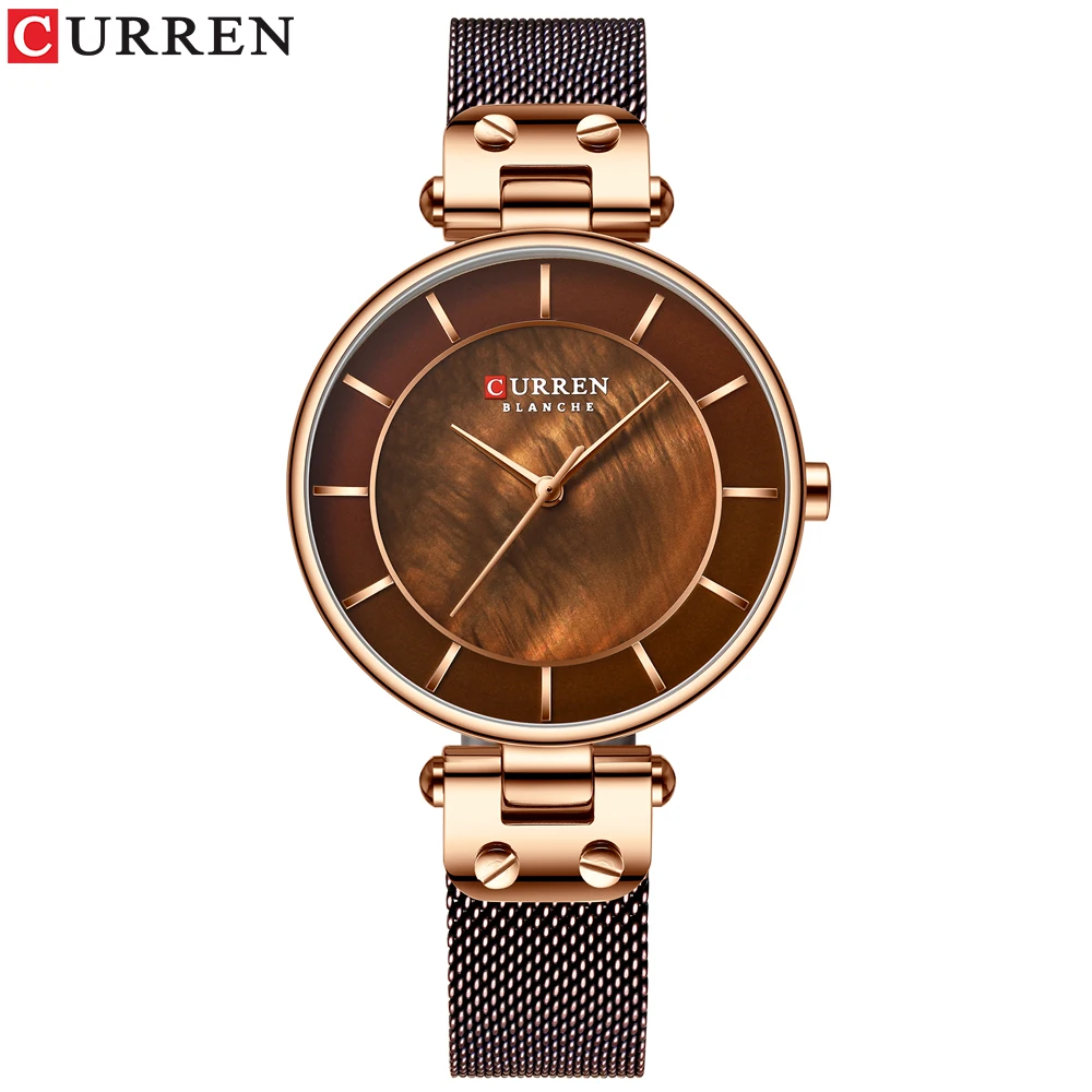 Goedkoop CURREN 2019 Horloges Fashion Dames Horloges Casual Roestvrij Stalen Band Quartz Horloge Vrouwen Klok bayan kol saati