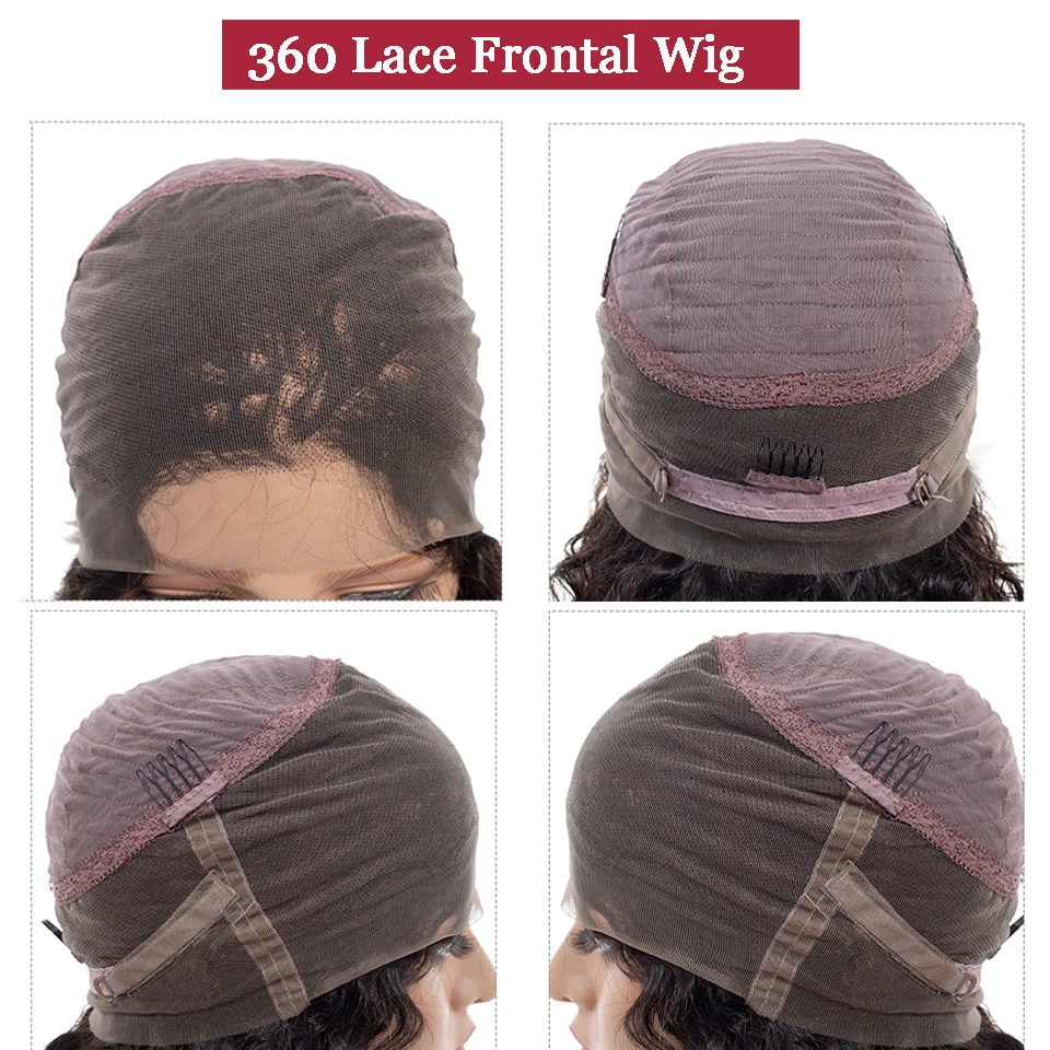 360 волнистые человеческие парики для волос с волнистым кружевом, заколка для волос, бразильские волосы Remy, предварительно сорванные с ребенком, заколка для волос, парики для женщин
