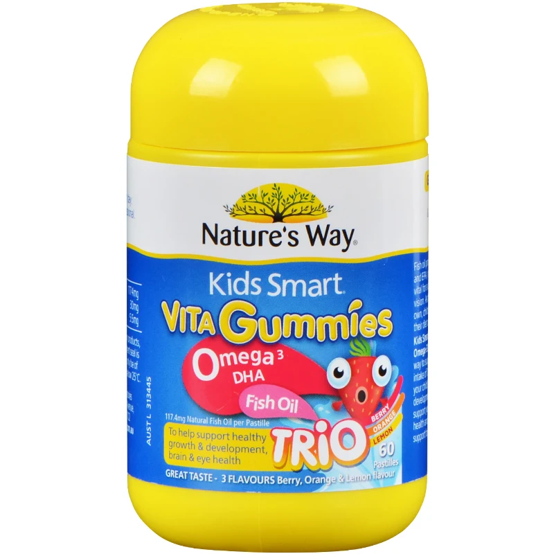 Australia NATURE’S WAY Kids Children Smart VITA GUMMIES OMEGA 3 DHA Fish Oil Healthy Growth Development Eye Brain Vision health |