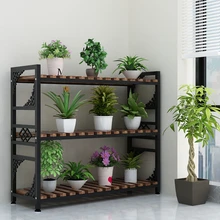 Железный арт из массива дерева антикоррозийный водонепроницаемый открытый гостиная прихожая разделительная полка Цветочная стойка