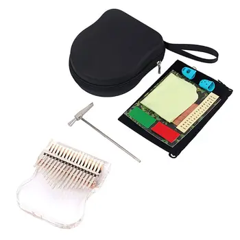 

Kalimba Thumb Piano 17 Keys Finger Transparent Acrylic Musical Instrument with Tuning Hammer for Kids Adult Beginners