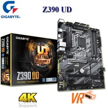 HDMI 호환 데스크탑 메인보드, LGA 1151 기가바이트 Z390 UD 마더보드, 9 세대 i9 i7 i5 i3 DDR4 64GB M.2 PCI-E 3.0, ATX