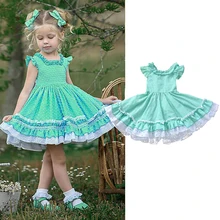 Платья для маленьких девочек однотонные платья принцессы в стиле Лолиты детское платье принцессы для маленьких девочек платье-пачка с оборками и бантом для свадебной вечеринки для детей от 0 до 5 лет