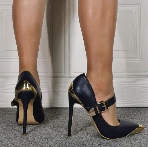 Dipsloot Dark Blue Gold Metal Toe Ankle 