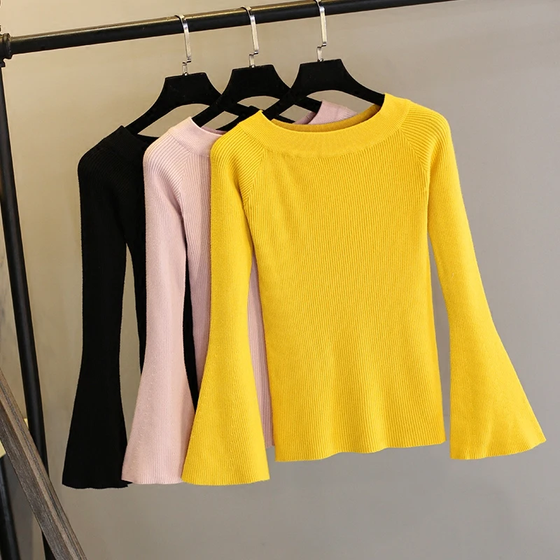 

Autumn Nights Bell Sleeve Knit Pullovers for Women