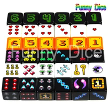 6 style for choose 18mm Digital D6 Dice Set 6pcs/set, Plastic 6 Sided Cube for Poker Card Game/Education Gambling,Board Game