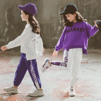 

Girls Clothes Set Children Tracksuit Letter Sweatshirt + Pants Two-Piece Casual Kids Teenage Girl Sports Clothing Suit 8 10 Year