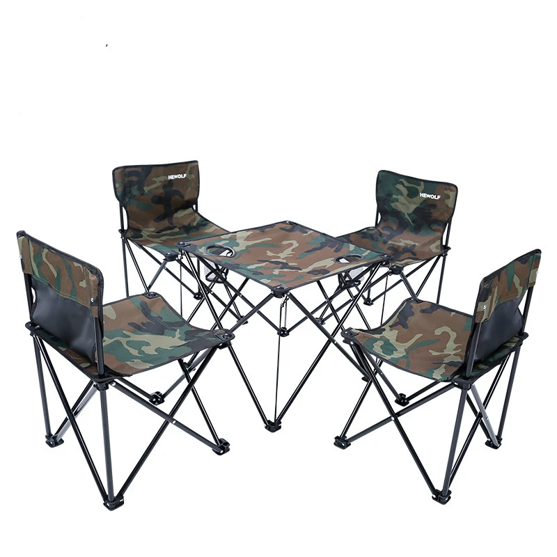 Garden Sets Chair with Table Iron Oxford Fast Shipping Green Red Thickening Folding Backpack Outdoor Camping Furniture Set | Мебель