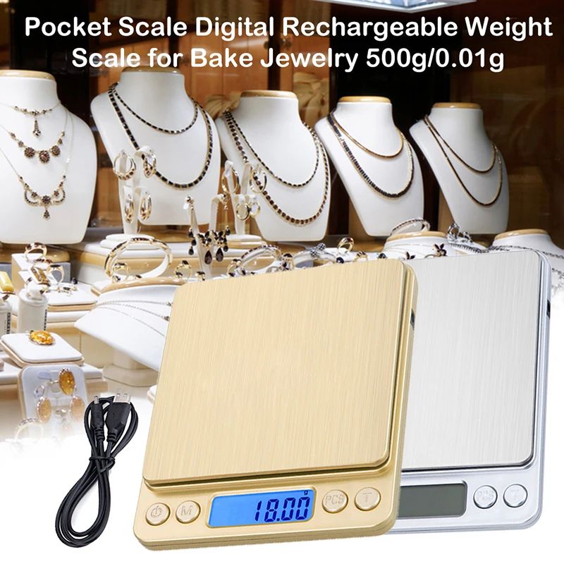 

500g/1/2/3kg, 0.01/0.1g LCD Mini Electronic Digital Scales Precision Scale Tea Baking High Quality Jewelry Scale Balance Scale