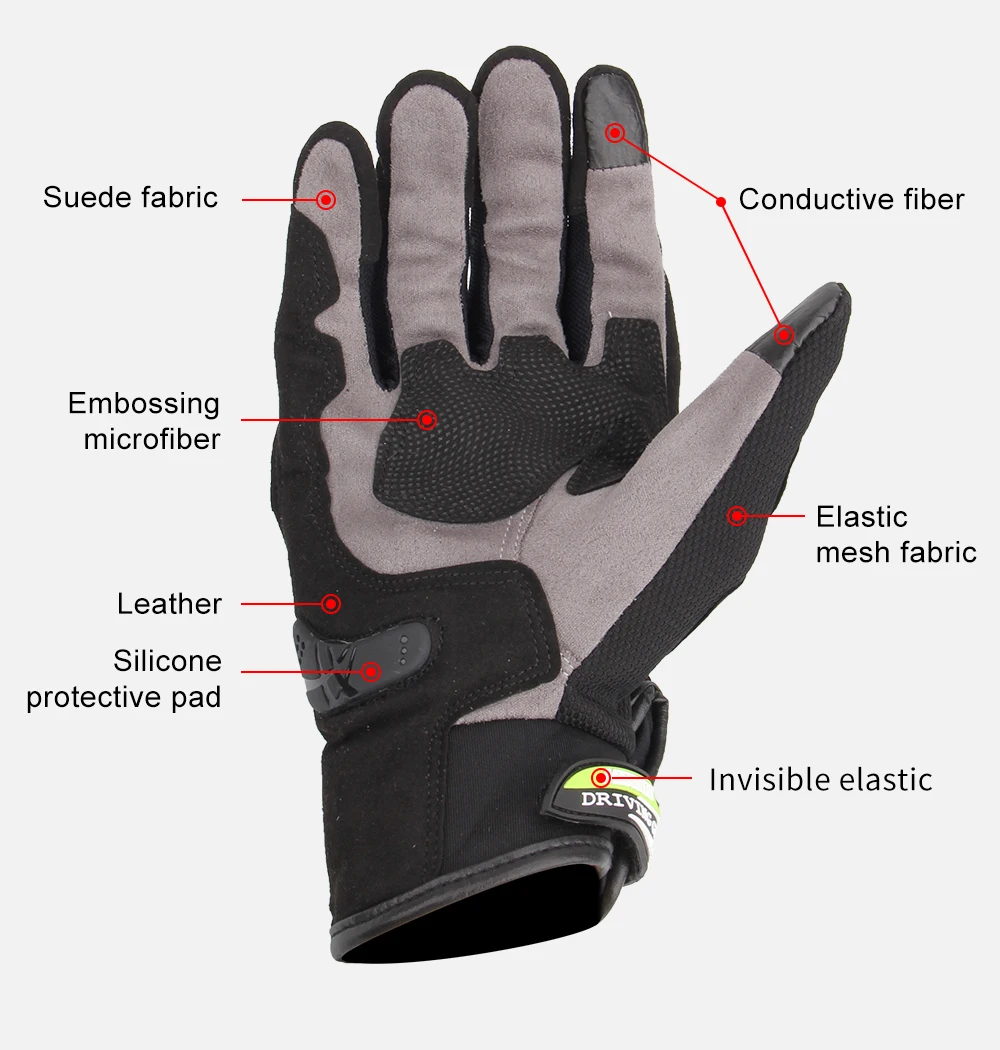 Дышащие летние перчатки с сенсорным экраном для езды на мотоцикле или мотокросса, защитные перчатки для гонок