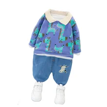 New Spring Baby Cartoon Clothes Children Boys Girls T Shirt Cartoon Pants 2pcs/sets Autumn Kid Infant Clothing Casual Sportswear