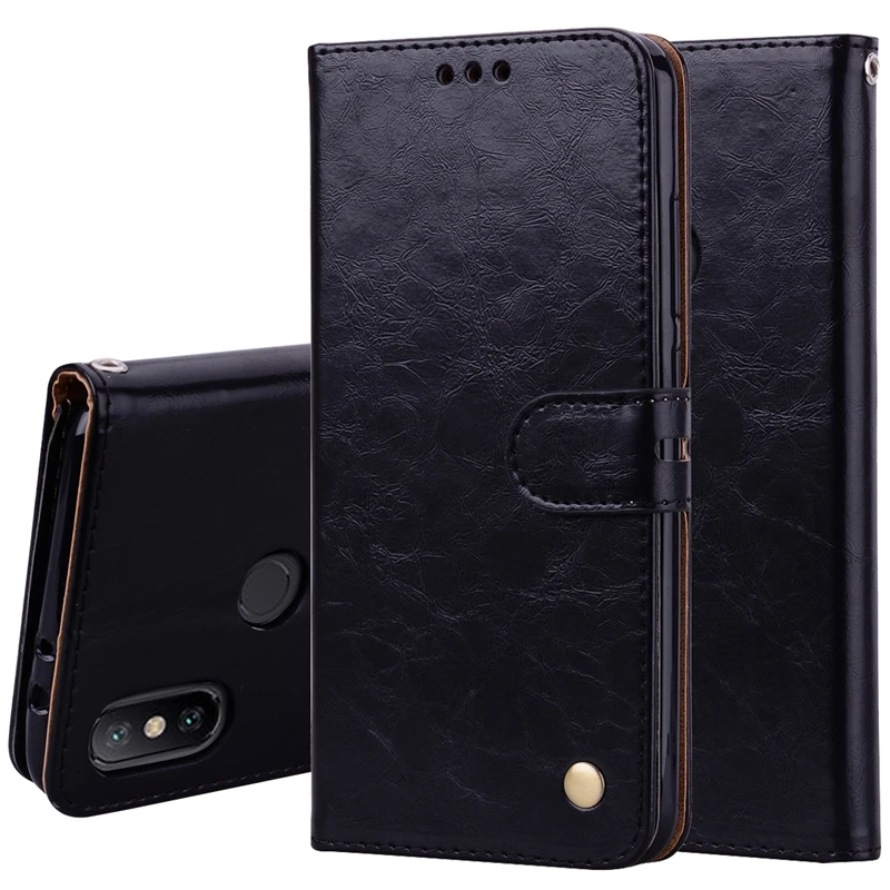 High Quality Leather Wallet Case For Xiaomi Redmi 3S 4A 5A 6A 7A 5 Plus Note 7 6 5 Pro 4 4X Mi A1 A2 Lite 9T 8 Note7 Flip Cover - Color: Black