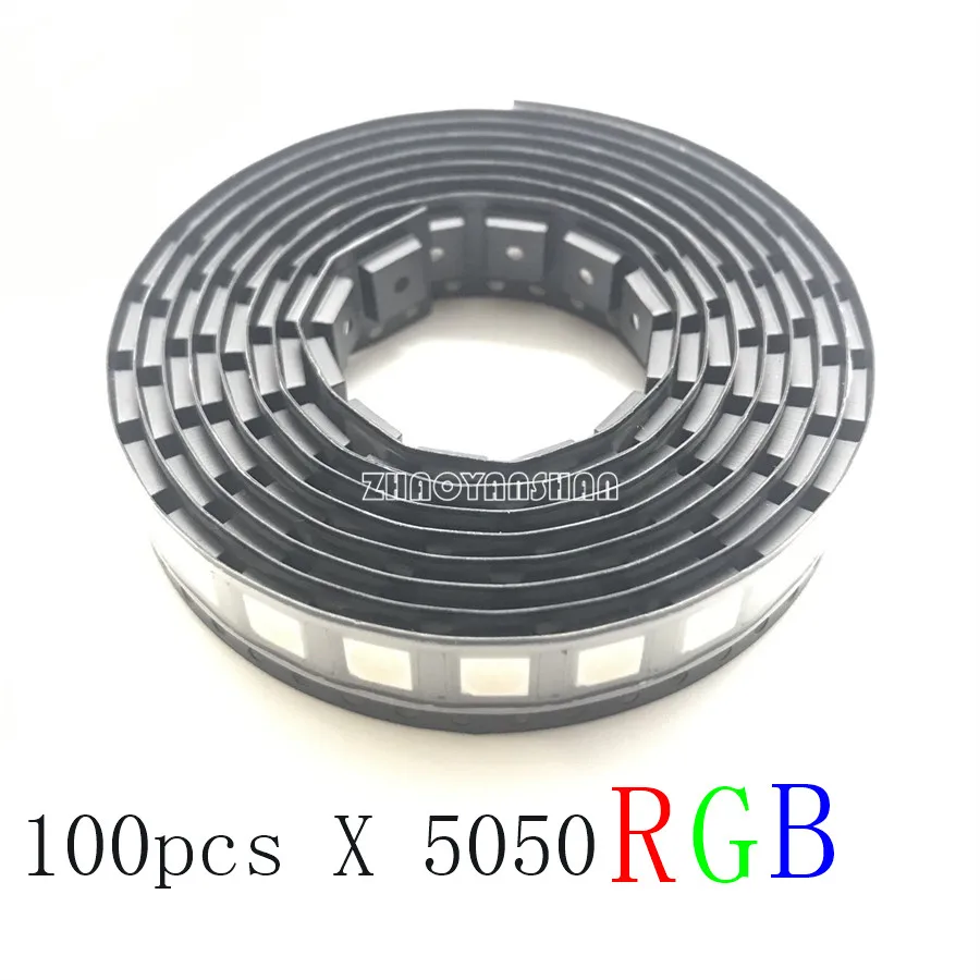 100 шт. X 5050RGB Светодиодная лампа диод RGB светодисветодиодный SMD светодиод красный