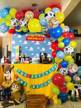 

Toy Party Birthday Balloons Arch Garland Cow Pattern Latex Balloons for Kids Bday 1st 2nd Baby Shower 100 pack
