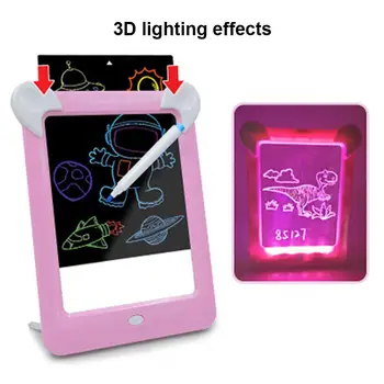 

Kuulee Children Painting Doodle Message Board LED Luminous Drawing Electronic Fluorescent Writing Pad