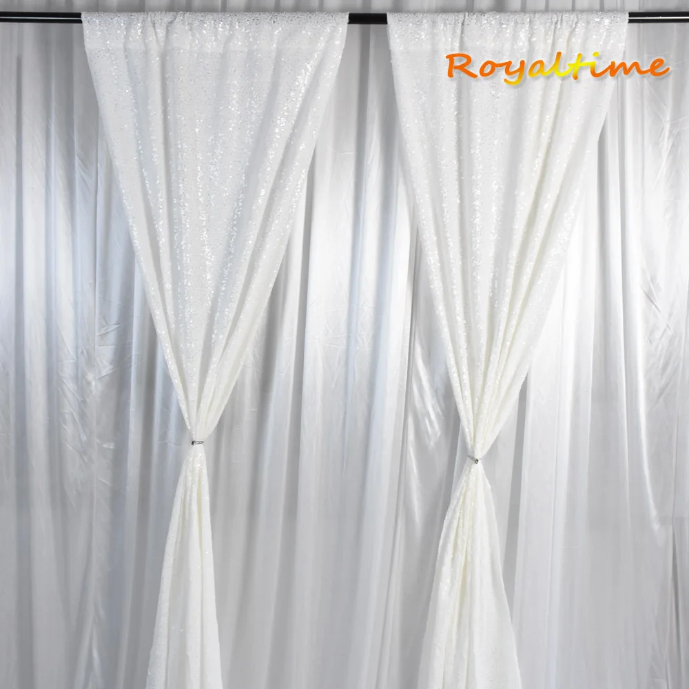 Royaltime 2 шт. 2x8 футов однотонный Белый Блестящий Фон занавеска Свадебная фотобудка