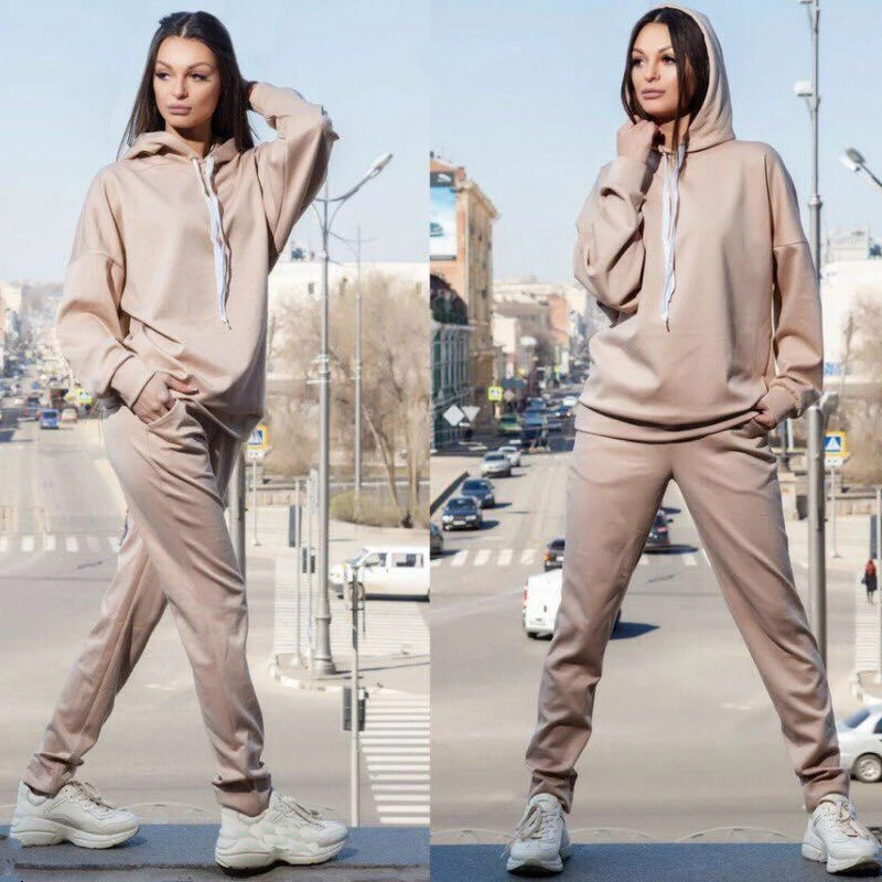 Tracksuit Women Two Piece Set Hoodies Sweatshirt Pants Sets Conjunto Feminino Long Sleeve Top And Ropa Mujer |