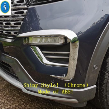 

BS Chrome / Carbon Fiber Exterior For Ford Explorer 2020 2021 Front Bumper Fog Lights Lamps Eyelid Eyebrow Stripes Cover Trim