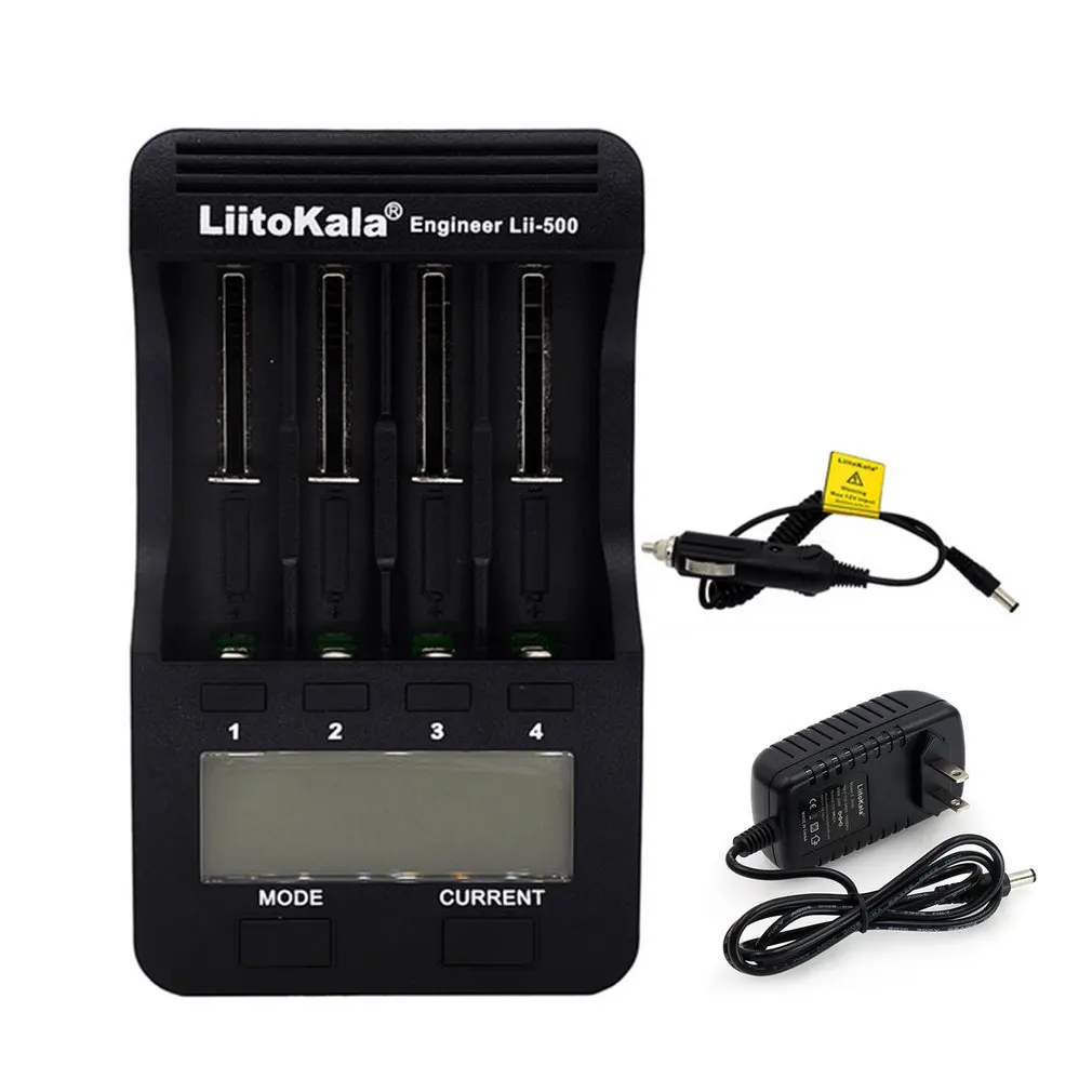 Liitokala Lii-500 18650 ЖК-дисплей зарядное устройство 26650 21700 14500 10440 4 слота NiMH Li-Ion Смарт с