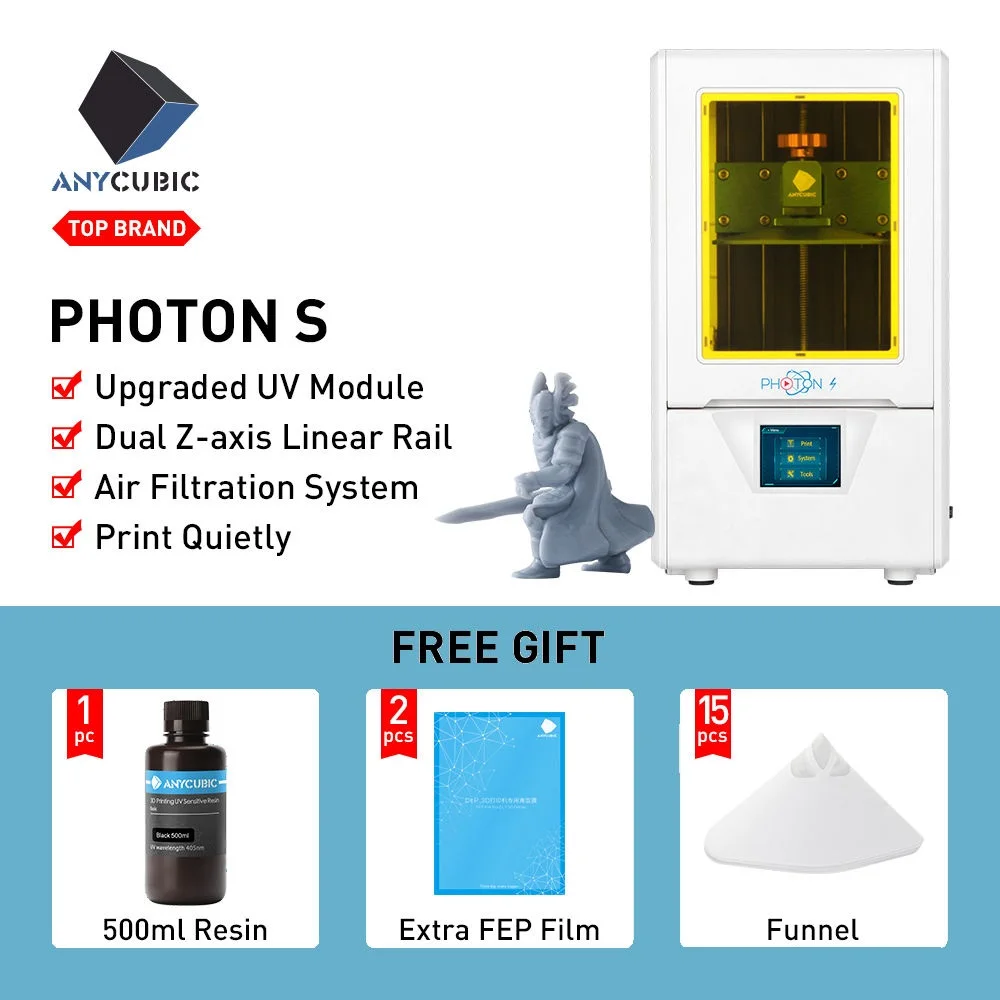 ANYCUBIC 3D принтер Photon S LCD Quick Slice 405nm УФ полимерная матрица светильник двойной Z axis SLA