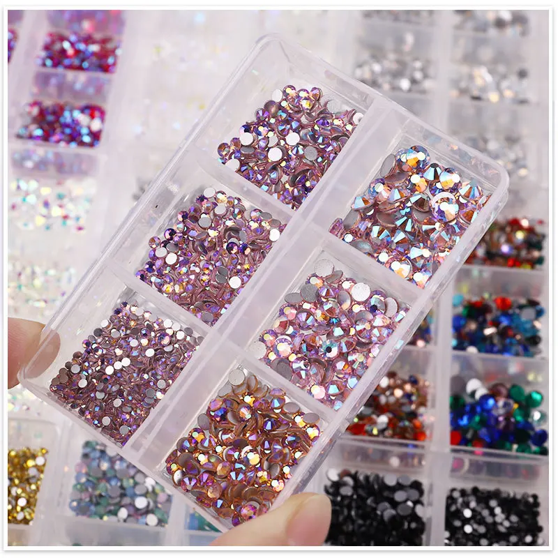 Rhinestone 3d-Decoration Crystal Nail-Art Clear Mixed-Shape Flat-Bottom Gold Silver All-Color