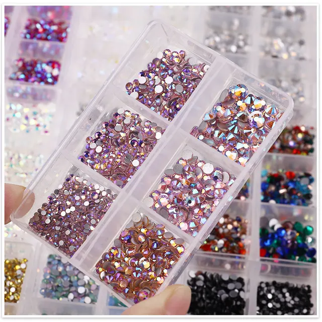 1-Box-Crystal-Nail-Art-Rhinestone-Gold-Silver-Clear-All-Color-Flat-Bottom-Mixed-Shape-DIY jpg