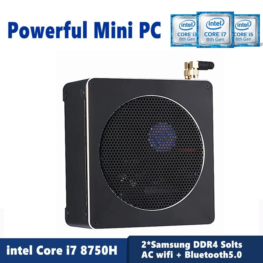 

Topton 8th Gen Intel Core i7 8750H 2*DDR4 Slot Max 64GB Windows 10 Pro Linux Mini PC Type-C HDMI Mini-DP 4*USB3.0 AC Wifi BT 5.0