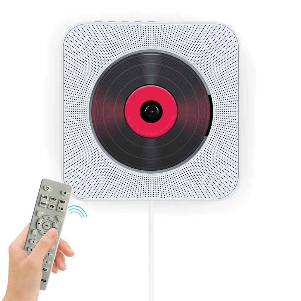 Портативный Bluetooth HiFi CD музыкальный плеер FM радио U диск 3,5 мм разъем для наушников Настенный CD плеер динамик с пультом дистанционного управления
