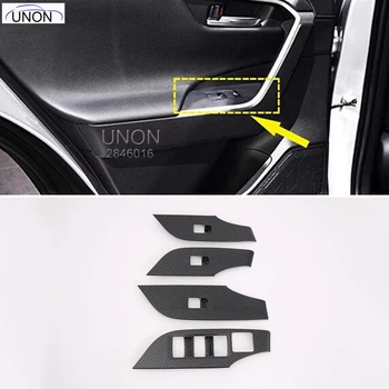 

Fit Right Hand Drive Car Accessories Window Switch Control Cover Trim ABS Carbon Fiber Style 4PCS for Toyota RAV4 XA50 2019+