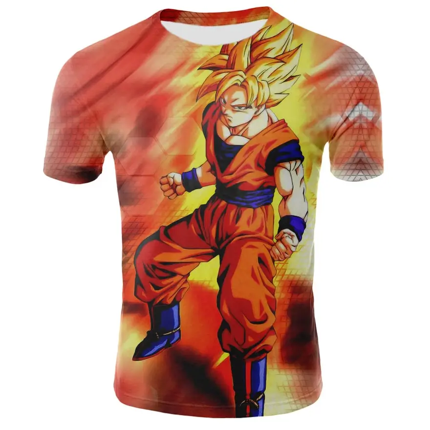 

Dragon Ball T-shirt 2020 Summer Men's Dragon Ball Z Super Saiyan Goku 3D Printing Anime Daily Casual Fashion All-match T-shirt