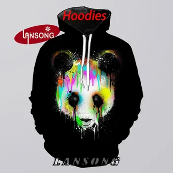 

3d print color panda men new hoodies harajuku funny sweashirts/pants jacket men short homme clothes men hip hop streetwears suit