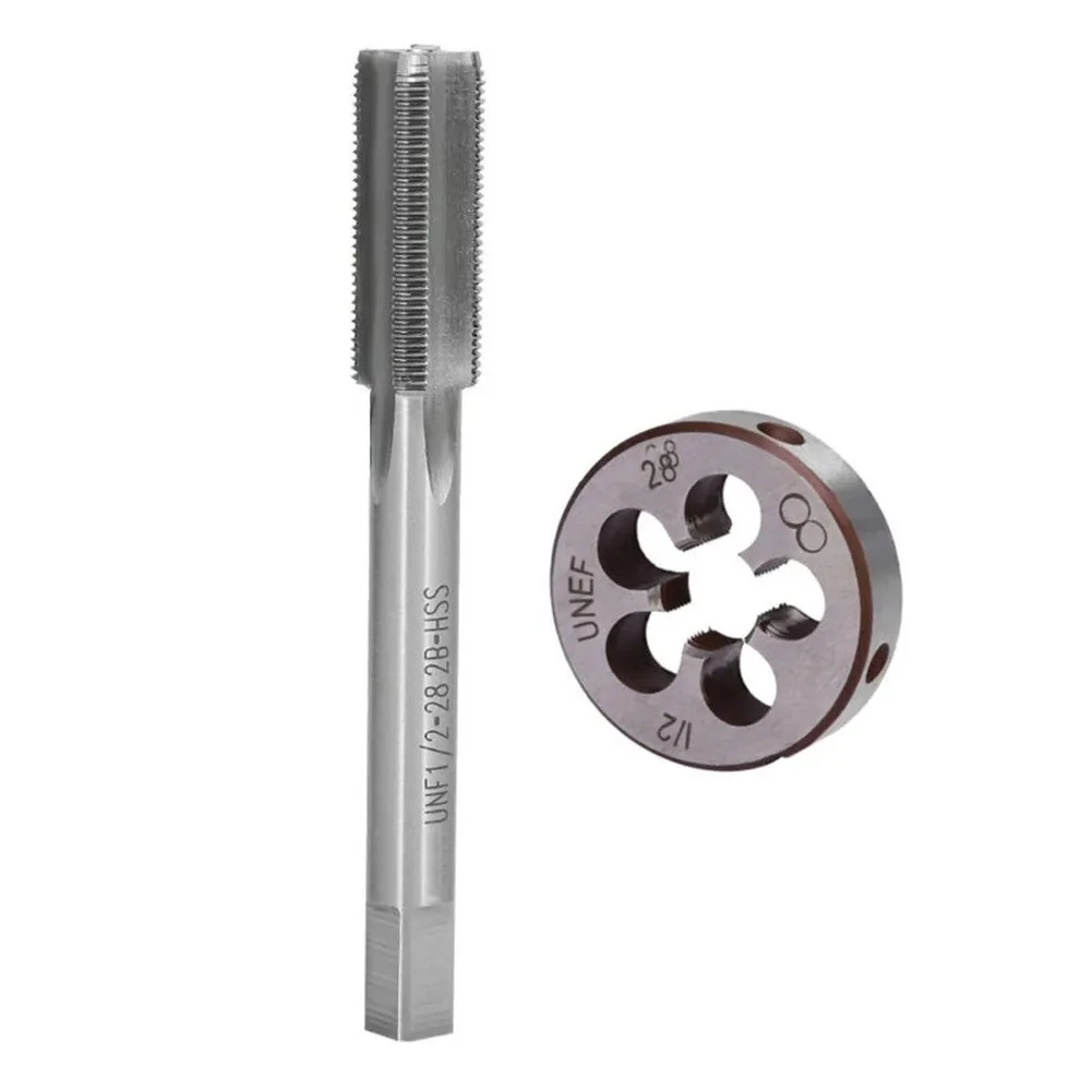 2 шт./компл. 1/2-28 Tap 1/2x28 Die TPI Kit UNEF HSS инструмент с правой ручкой титановый фреза и штамп без ржавчины 2 шт./компл. 1/2-28 Tap 1/2x28 Die TPI Kit UNEF HSS инструмент с правой ручкой титановый фреза и штамп без ржавчины
