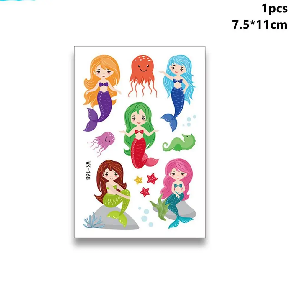 Stickers 9 CHZLL Водонепроницаемый Русалка временные наклейки поддельные татуировки игрушка для Для детей мальчиков и девочек взрослых вечерние поставки вечерние декоры - Цвет: Stickers 9