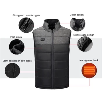 

Men Adjustable Modes Climbing Heated Vest Thermal Winter Warm Camping Zipper Sleeveless Outdoor Hiking Usb Infrared Skiing