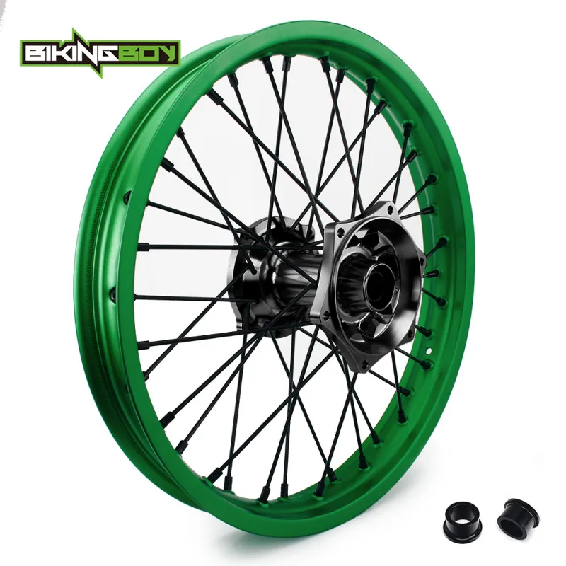 BIKINGBOY спереди и сзади 2" 19" обод колеса концентратор для KX250F KX450F 2006- KXF 250 KX-F 450 KX 125 250 06-13 KLX 450 R 08 09 10 11 - Цвет: Rear Black