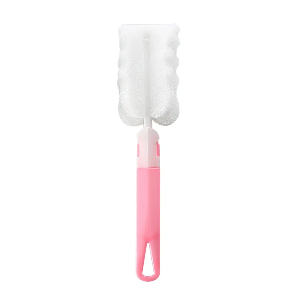 Чистящая бутылка губка щетка с длинной ручкой очиститель мягкий кухонный чистящий инструмент бутылка Кофе Чай Кружка стеклянной чашки губка - Цвет: Розовый