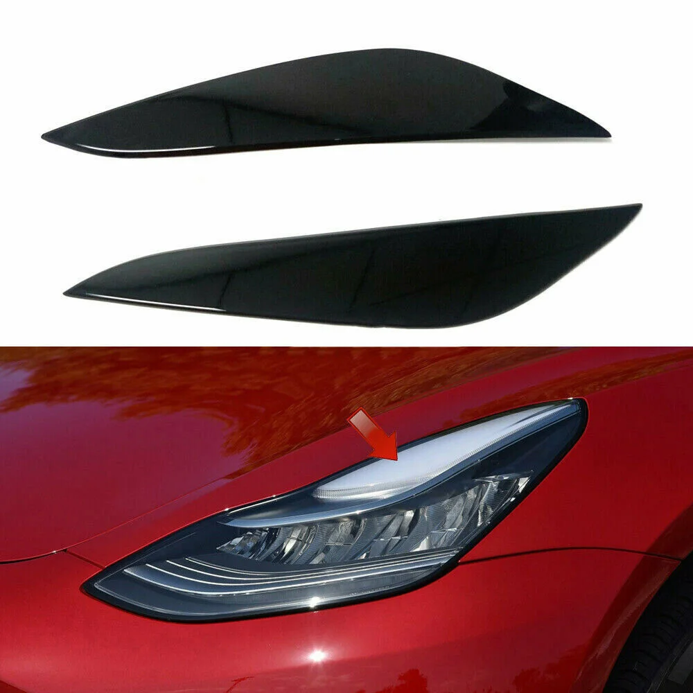 Внешняя фара крышка век наклейка лампа для Tesla модель 3 2017 2020|Хромирование| |