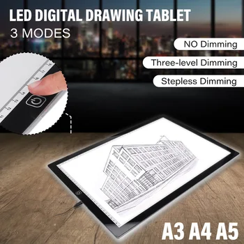 

A5/A4 /A3 USB Powered Ultra-Thin LED Drawing Board Pad Animation Tracing Light Box Lightbox Tablet Blank Canvas 3 Level Dimming