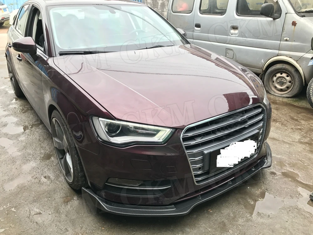 Передний спойлер из углеродного волокна для Audi A3 Sline S3 Седан 4 двери Защита подбородка бампера автомобиля Стайлинг