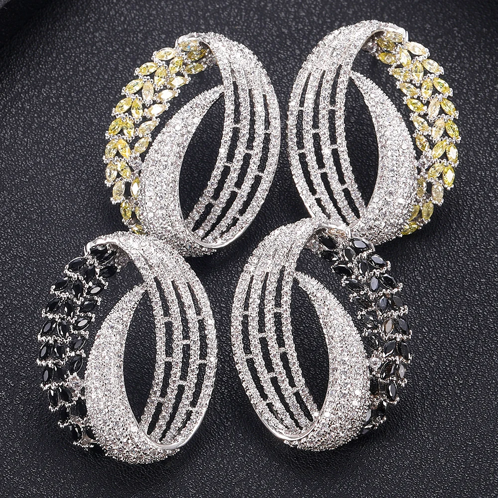 

jankelly Fashion round shape Cubic Zirconia round Stud Earring For Women Jewelry Wedding Brincos boucle d'oreille