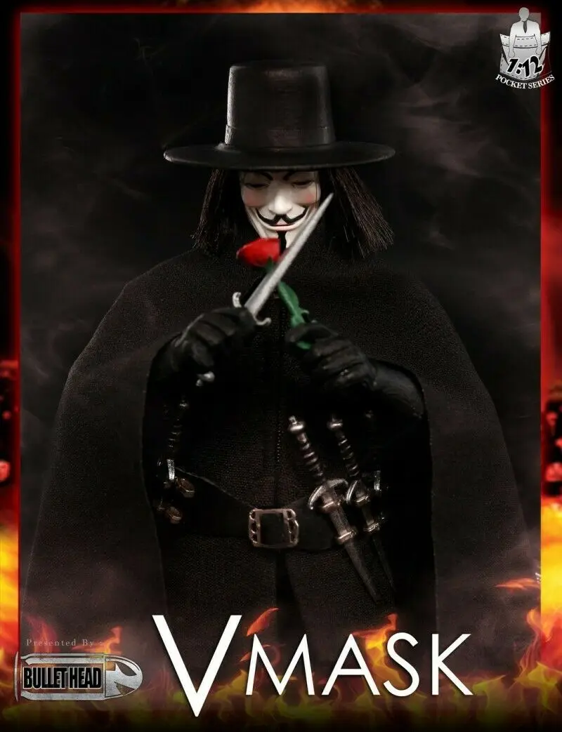 Bullet Head BH004 1/12 Scale Full Set VMASK V Vendetta Male Action Figures Collectible Model Toys for Fans Holiday Gifts