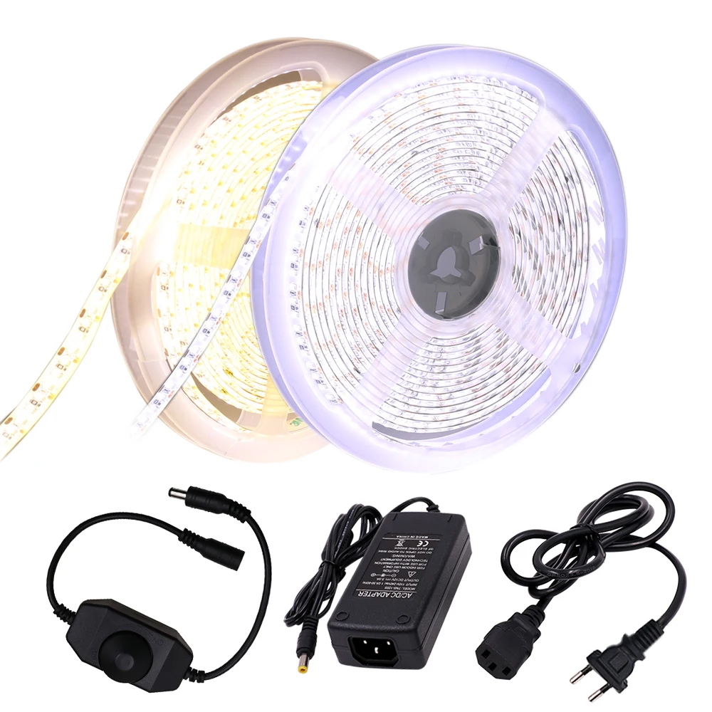 Светодиодная лента 3014 SMD с диммером и адаптером питания гибкая LED полоска 1020