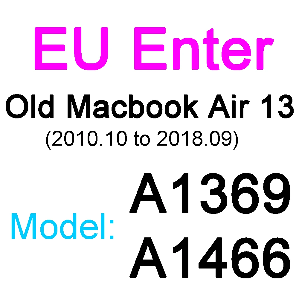 ТПУ Клавиатура чехол для Macbook Air 11 12 13 Pro 13 15 retina тонкая Сенсорная панель матовый прозрачный чехол - Цвет: EU Old Air 13