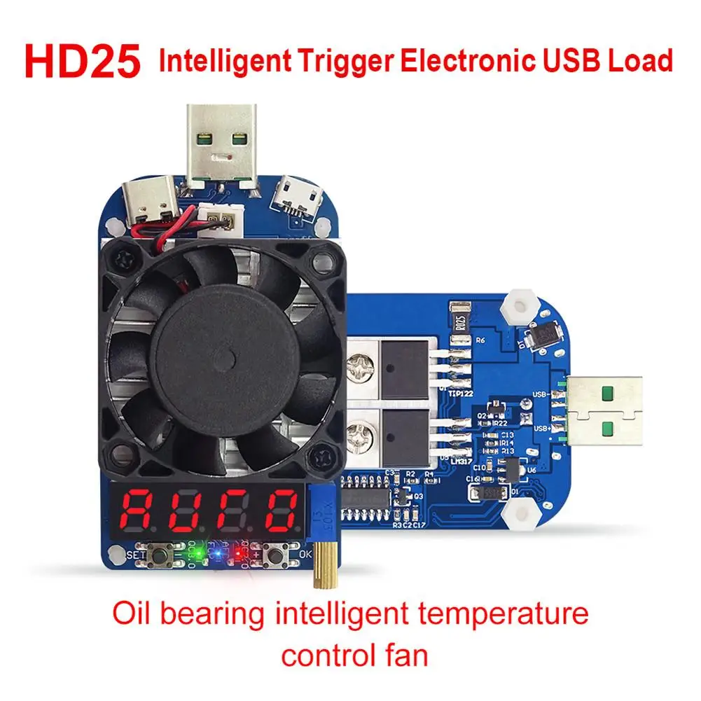 RD HD25 HD35 триггер QC2.0 QC3.0 Электронный USB нагрузочный резистор разрядка тест батареи регулируемый ток напряжение 35 Вт