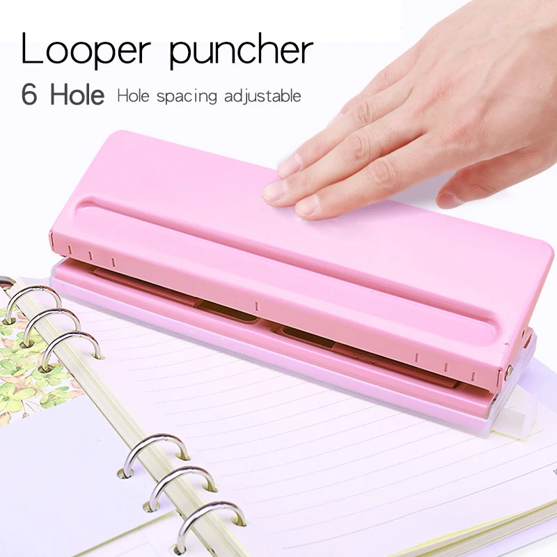 

Metal 6 Hole Punch Craft Punch Paper Cutter Adjustable Stapler Home Office Binding Supplies Student Stationery Equipment