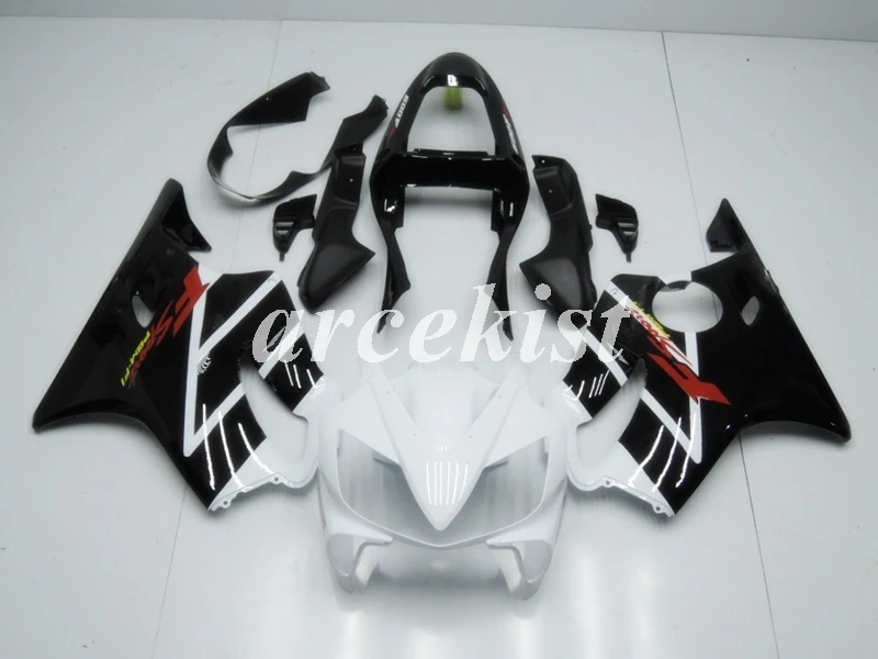 Литьевая Форма ABS Обтекатели комплект Подходит для HONDA CBR 600 F4i FS 01 02 03 CBR600 2001 2002 2003 набор кузова черный белый - Цвет: white black