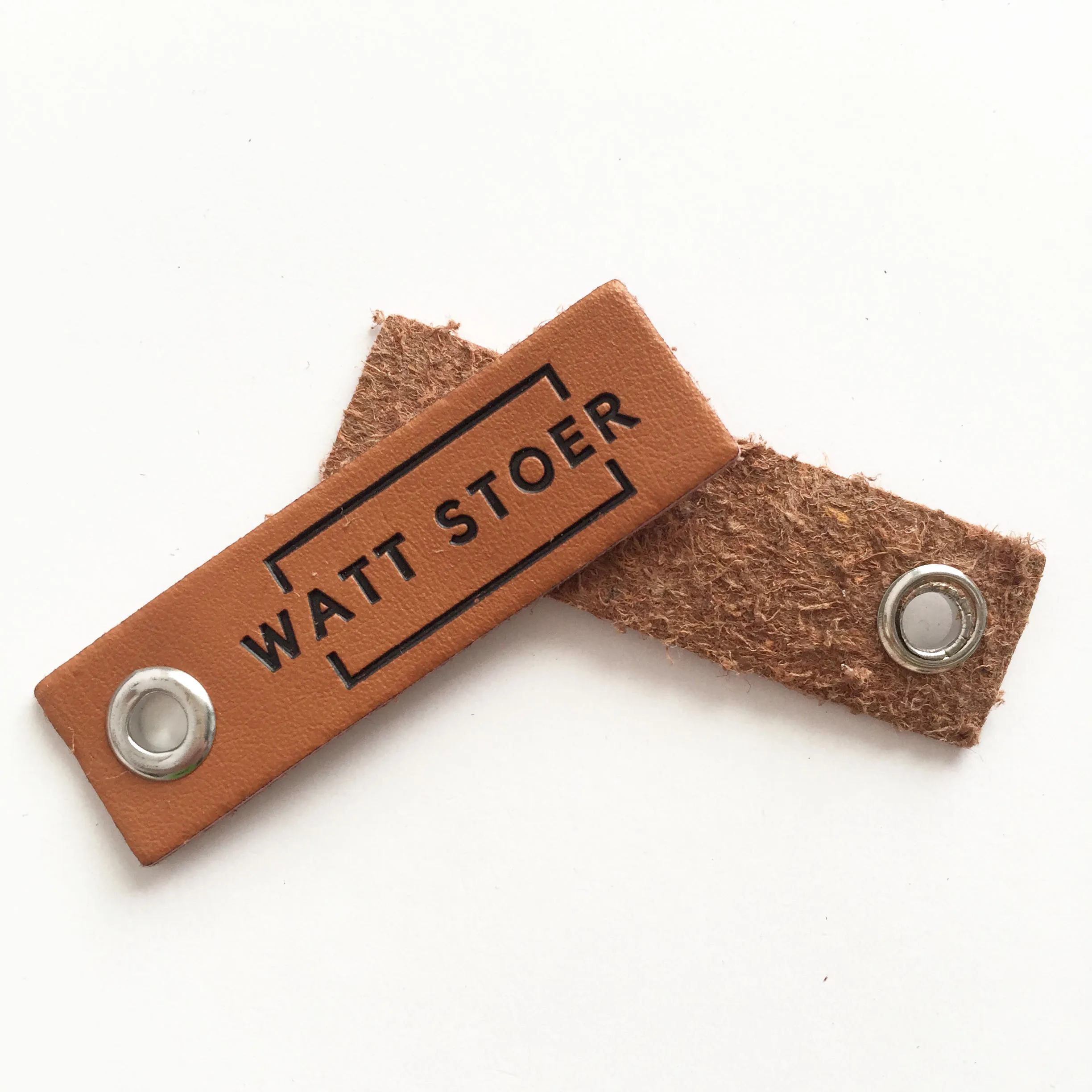 Customized Debossed / Embossed Logo PU Leather Label Tags With Copper Silver Eyelet For Clothing | Дом и сад