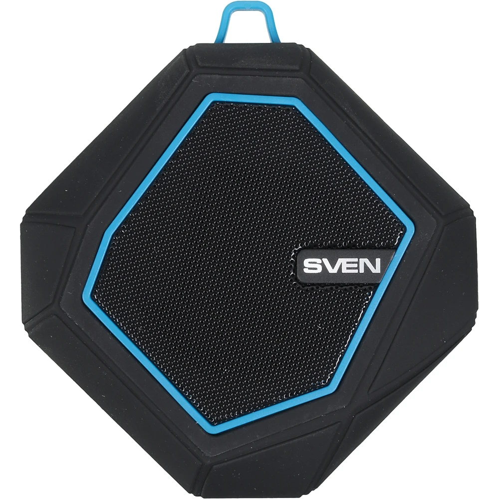 Колонка порт. Sven PS-77 черный/голубой 5W 1.0 BT/3.5Jack 10м 600mAh