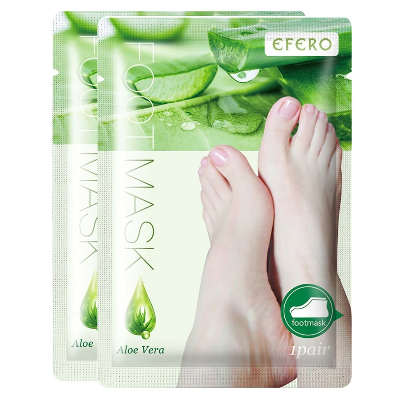 2021 New 2 Bags Aloe Vera Foot Mask Peeling for Legs Feet Masks Scrub