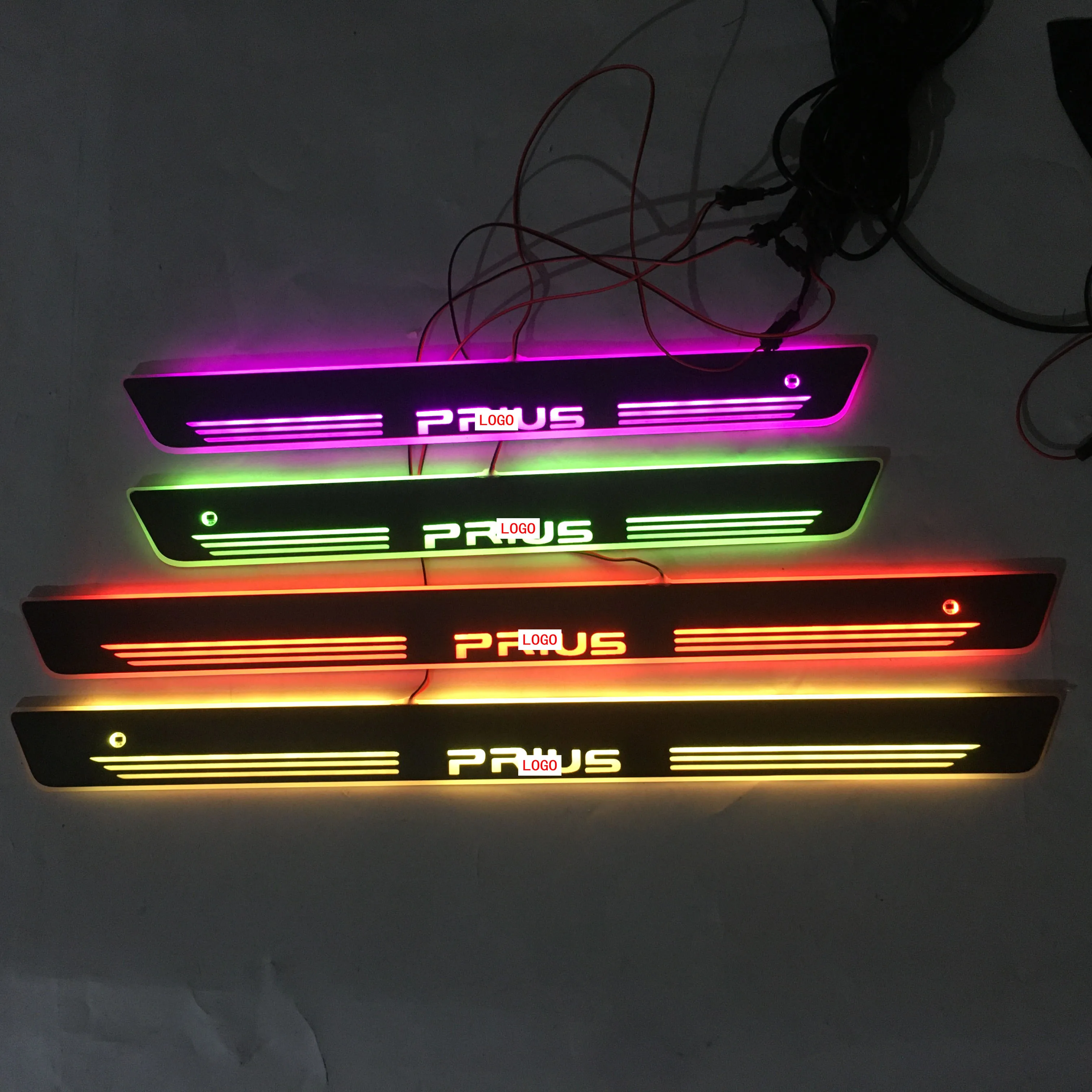 4PCS/Streaming colour LED Lamp Door sills Welcome Pedal PRIUS/Dynamic Lighting Vehicle Threshold For Toyota2014-2020 prius plus